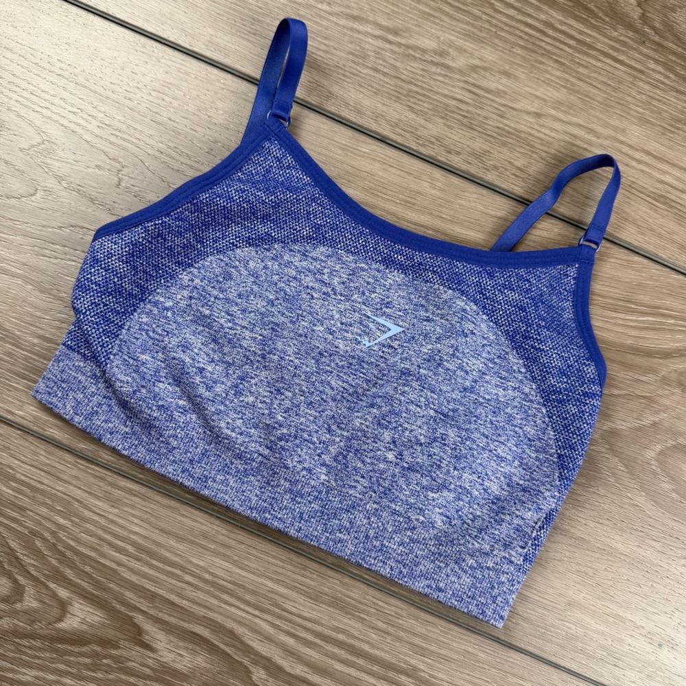 Gymshark Womens Sports Bra Flex Seamless Marl Blue Small